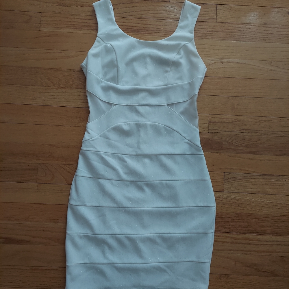 Crystal Doll White Sleeveless Midi Dress